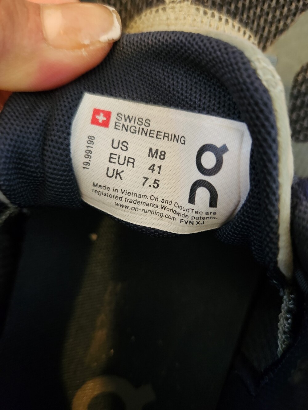 On Running Cloud Mens Sneakers Grey / Black / Navy (US 8 / EU 41) - Picture 8 of 8